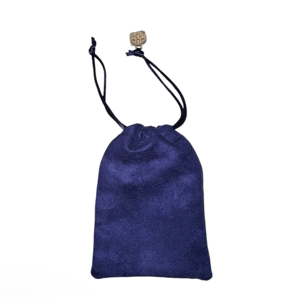 Tory Burch Navy Blue Velvet Drawstring Pouch